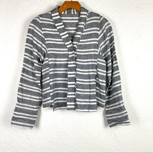 LE VESTIAIRE DE JEANNE Linen Striped Jacket Blazer size 0